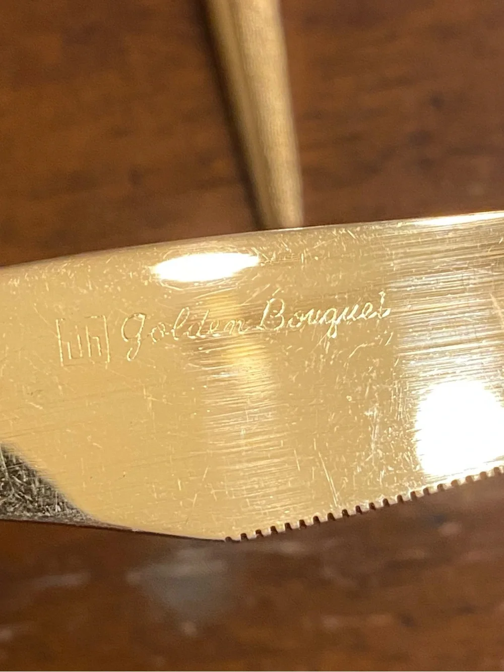 JH International Carlyle 24 Kt Gold Electoplate Flatware Golden Bouquet 13 pc